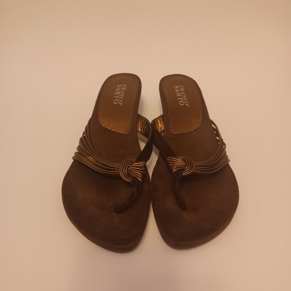 Franco Sarto Brown Kitten Heel, Mules, sz 10